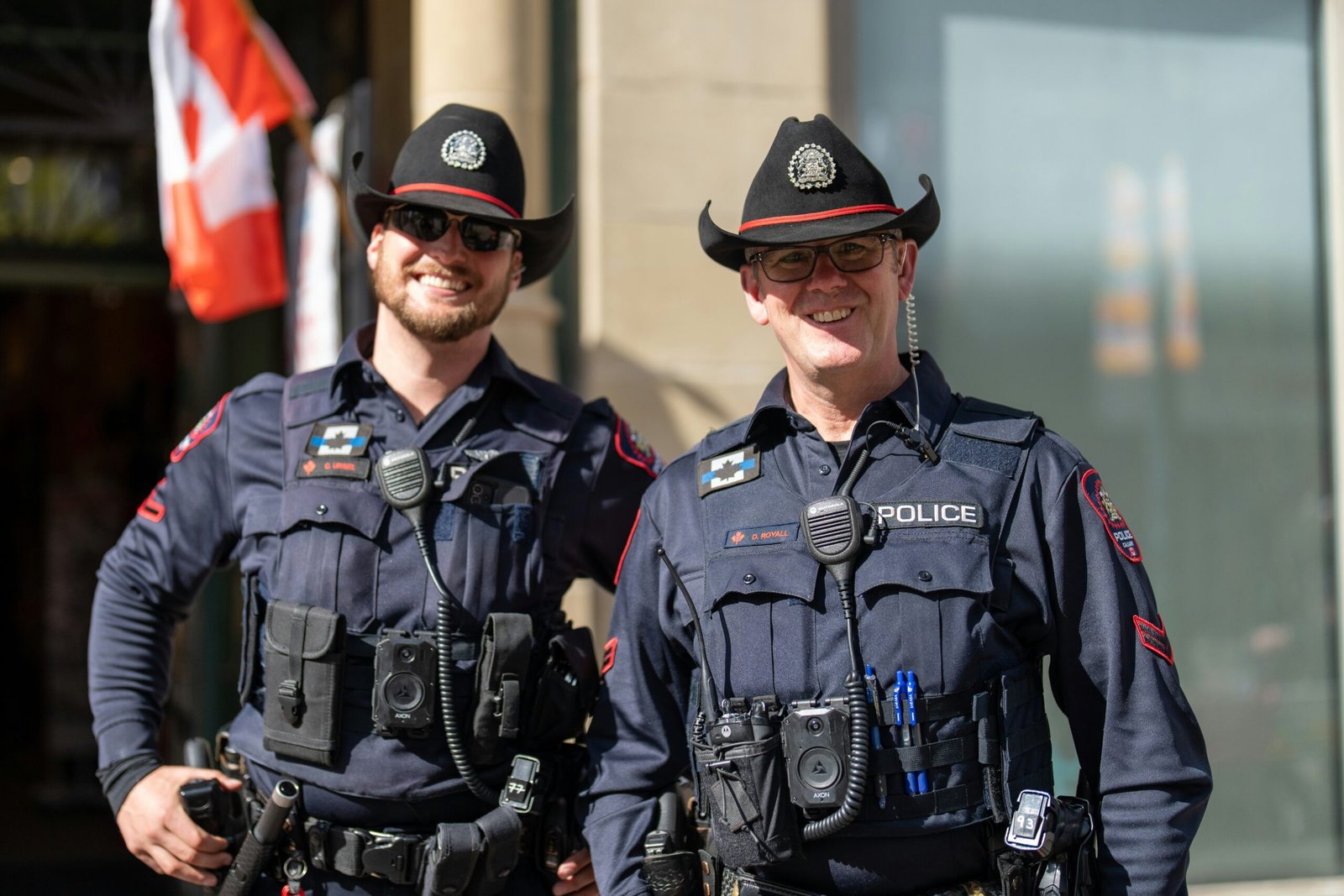 two police officers standing next to each other