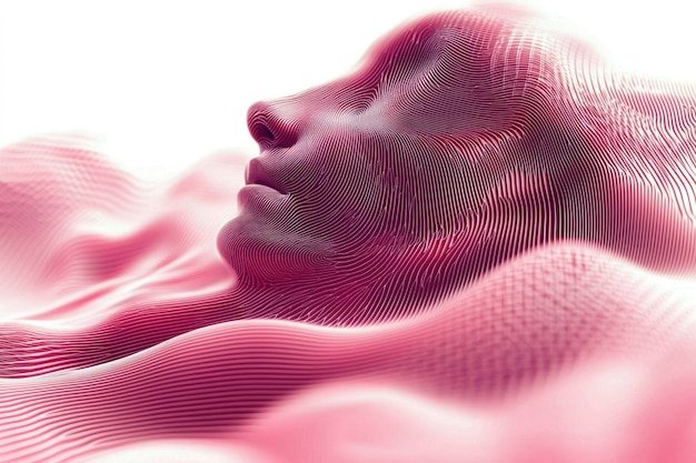 Abstract Portrait of a Face Formed by Intersecting Lines