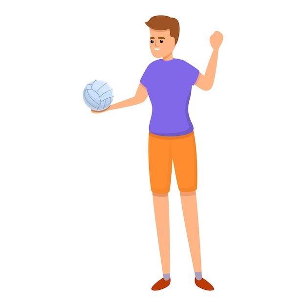 Active volleyball player icon Cartoon of active volleyball player vector icon for web design isolated on white background