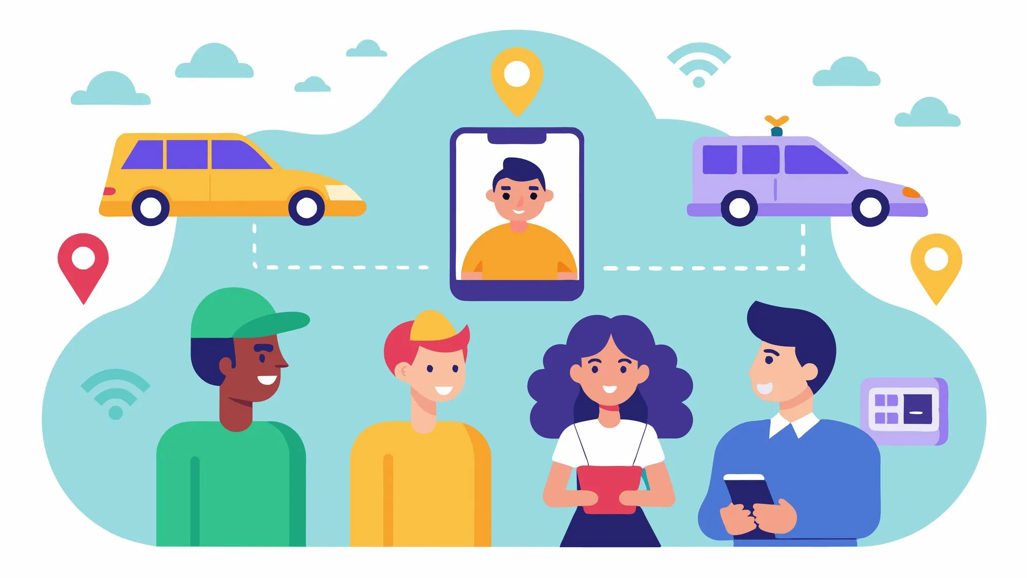 In addition to individual bookings the app offers a group ride feature allowing users to split the