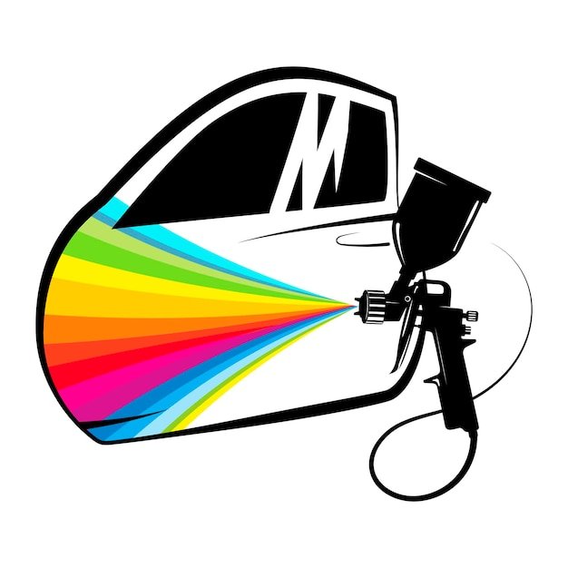 Car door and spray gun auto painting design