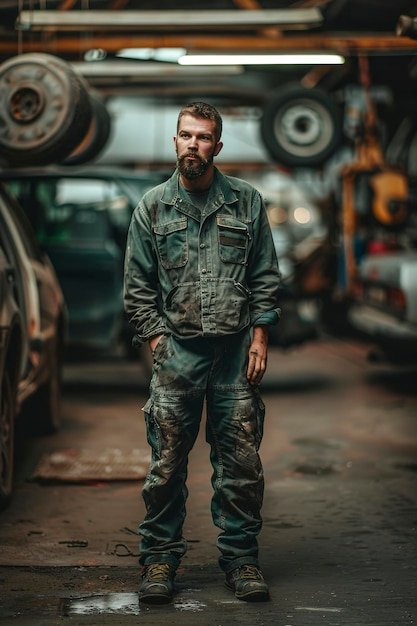 A car repair mechanic in the workshop