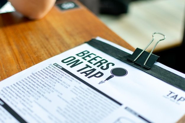 Close-up of document on table