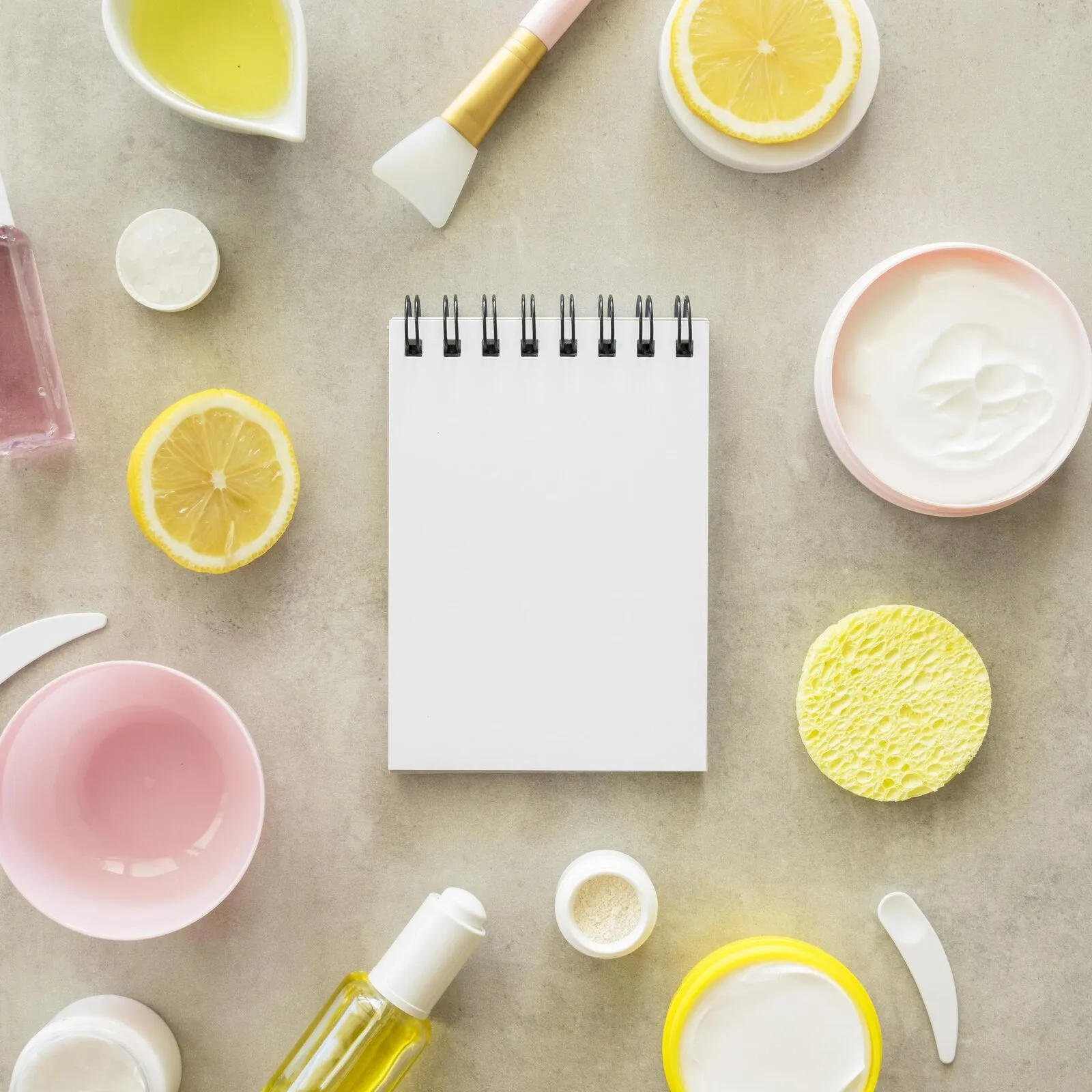 Composition of spa treatment copy space notepad