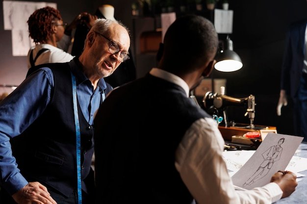 Couturiers manufacturing clothing