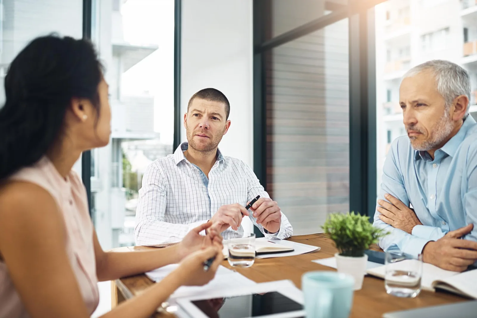 Creative business people and group planning in meeting discussion or brainstorming startup ideas together in office Designer team or collaboration on project strategy conversation or cooperation