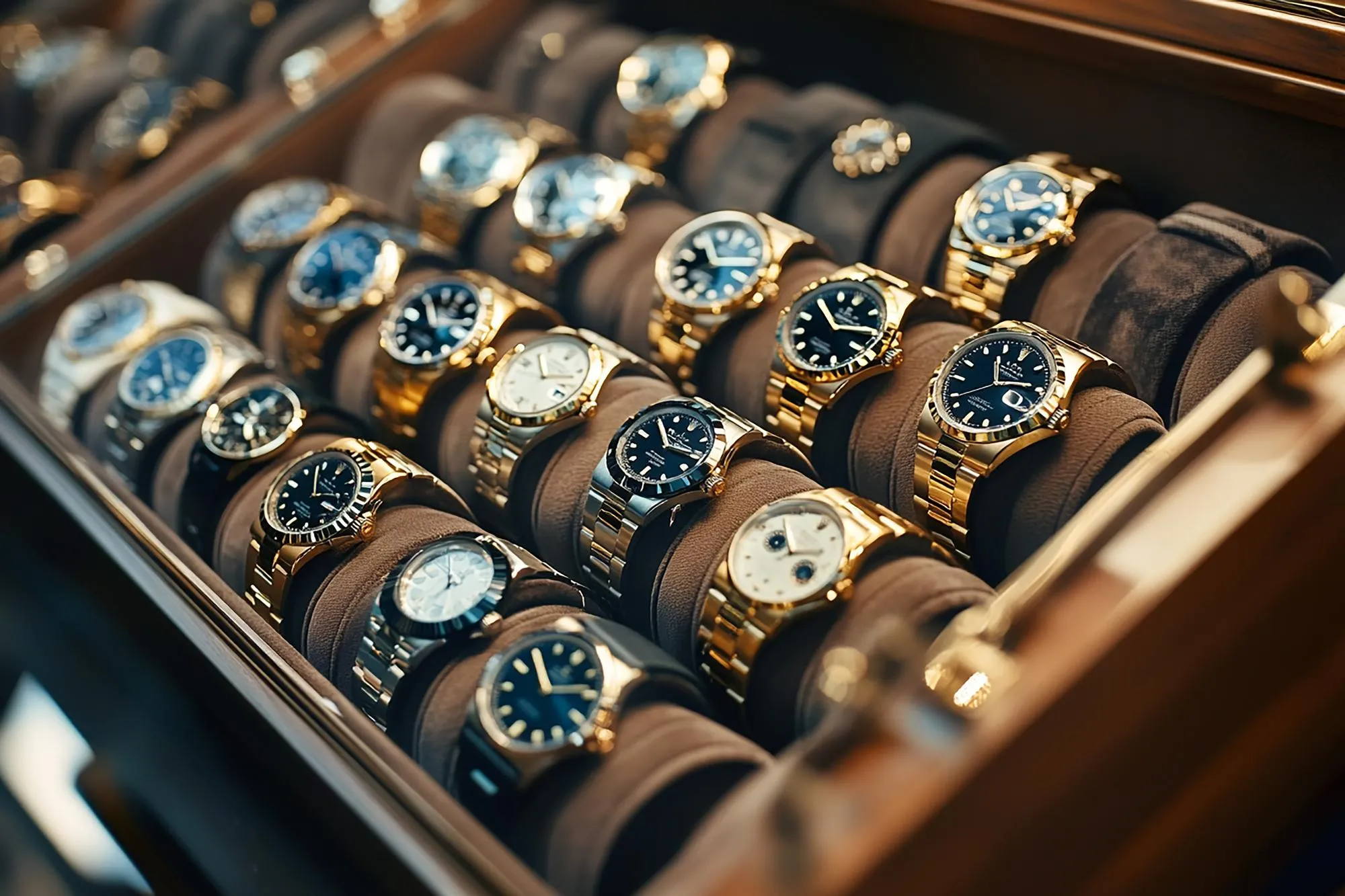 Display Board Featuring Rolex Watches Sports Cars and Accessories Luxury Lifestyle Showcase