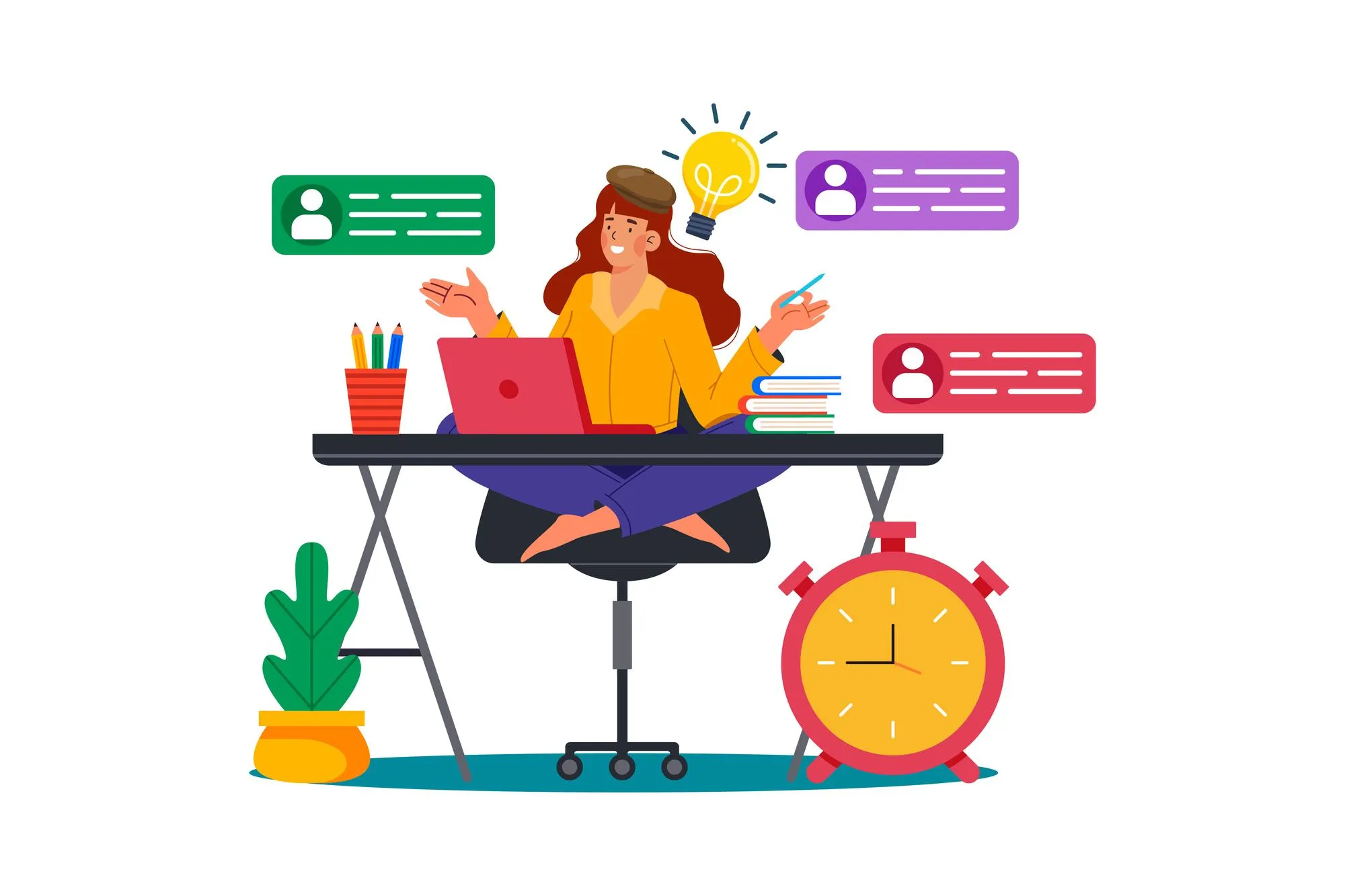 Freelancer working on multiple projects for different clients at the same time
