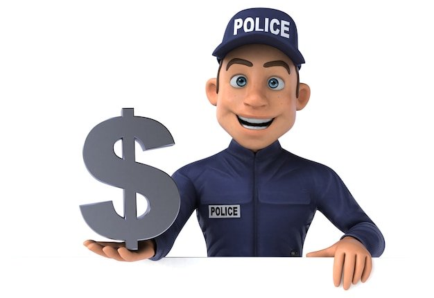 Fun illustration of a cartoon Police Officer