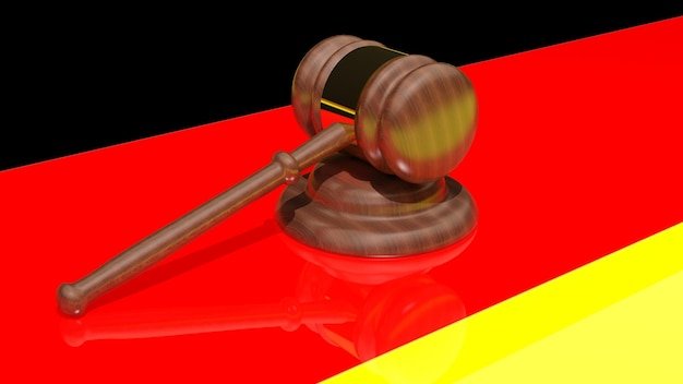 Gavel on the flag of Germany