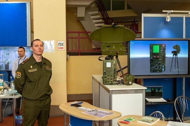 Grodno Belarus March 16 2023 Portable electronic warfare system against UAV