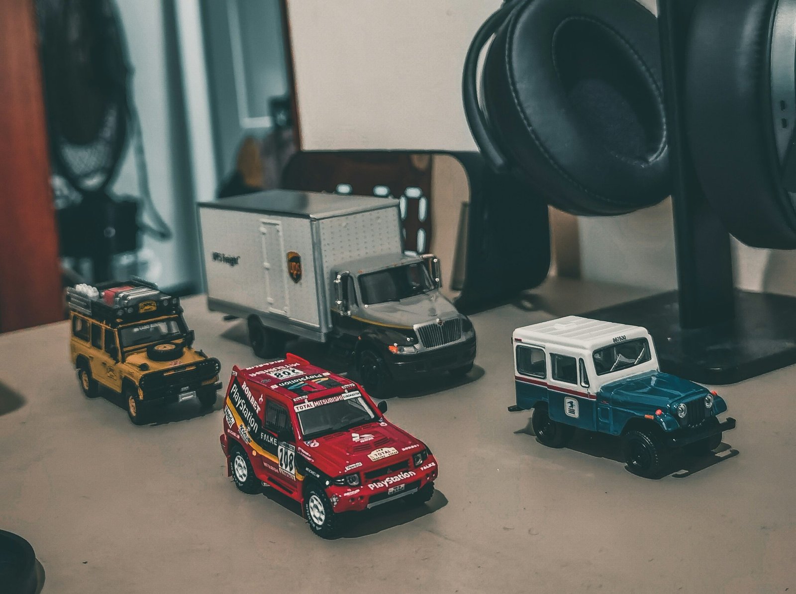 red and white car scale model