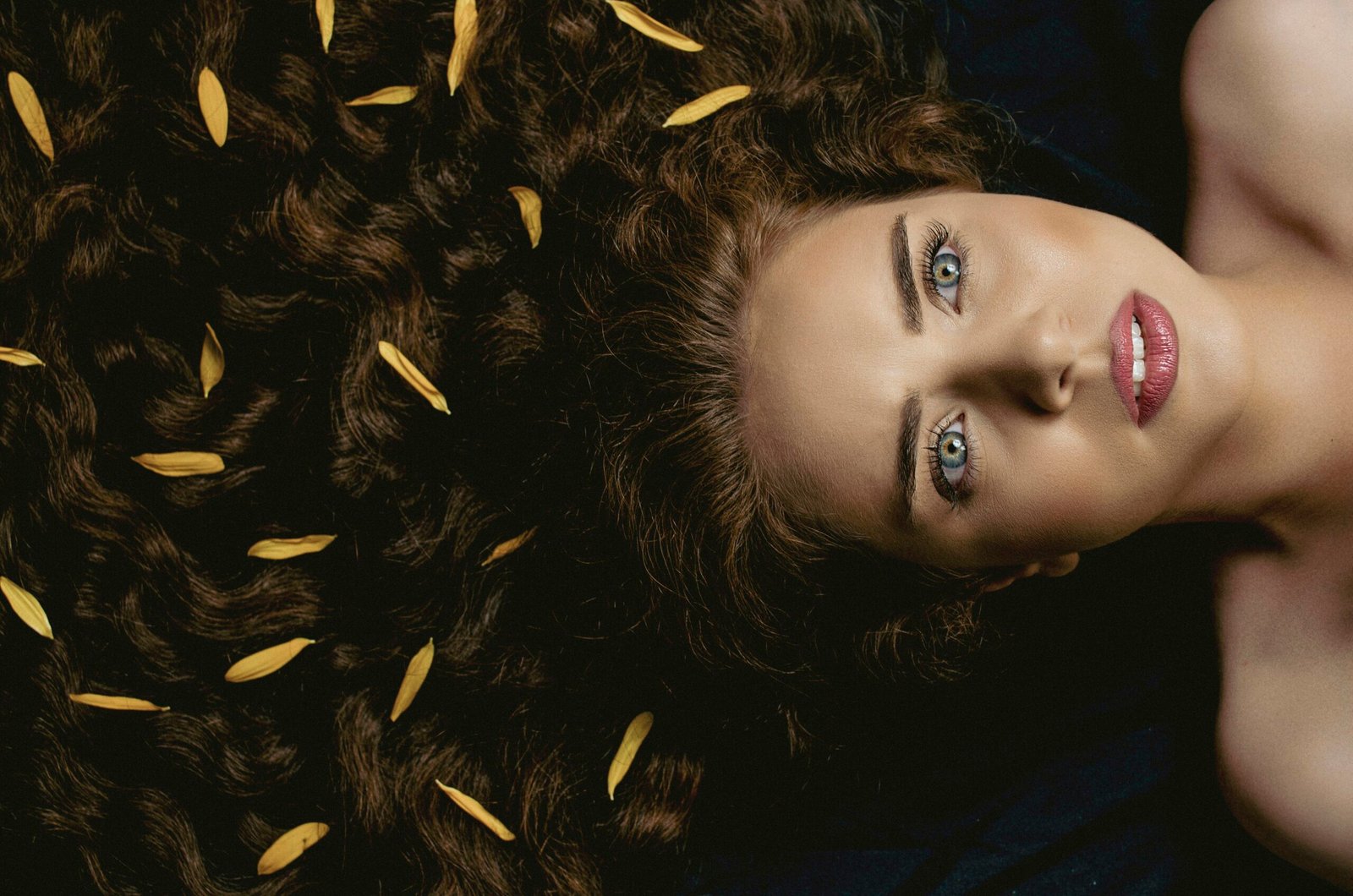 a woman with long hair