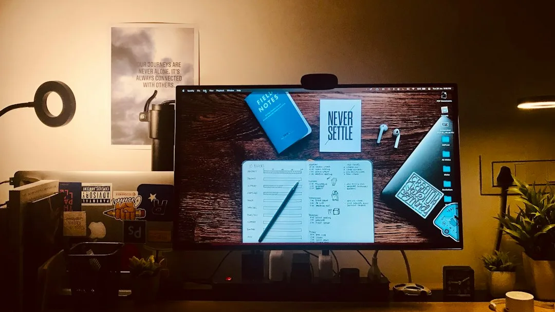 black flat screen computer monitor