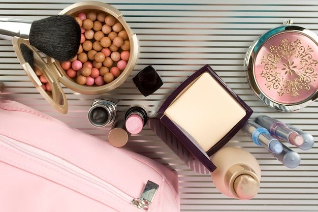 Lots of decorative cosmetics