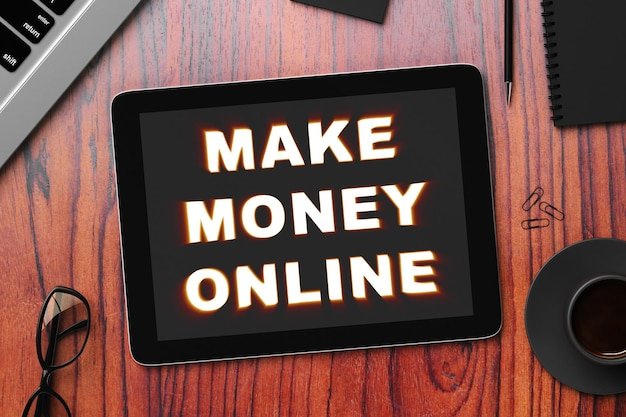 Make money online concept