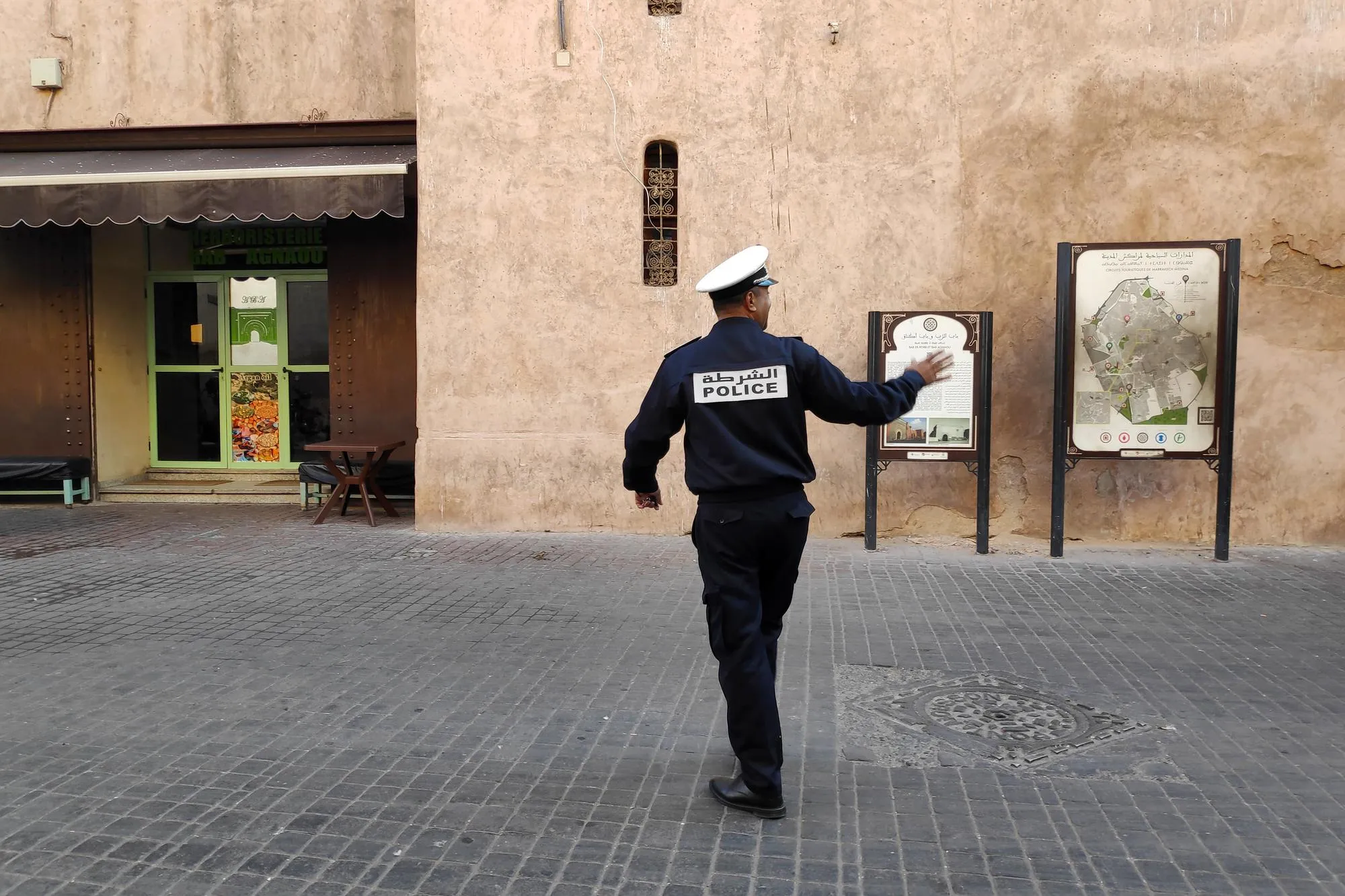 Moroccan policeman in Marrakesh