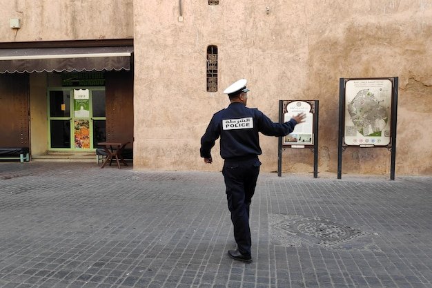 Moroccan policeman in Marrakesh