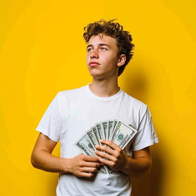 Photo of Caucasian Man Holding Banknotes and Wallet