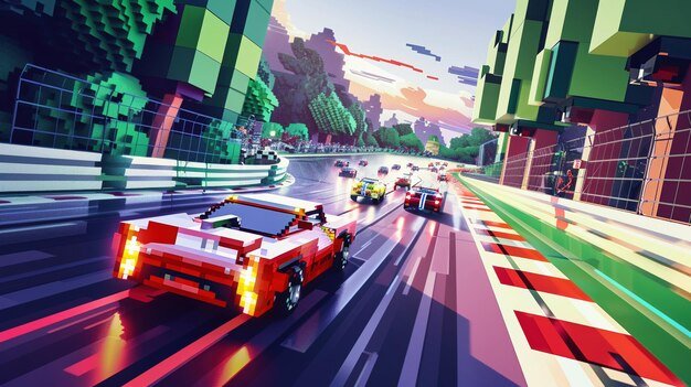 A pixel art illustration of a classic video game character bringing back nostalgic memories 3DCG unique hyperrealistic illustrations