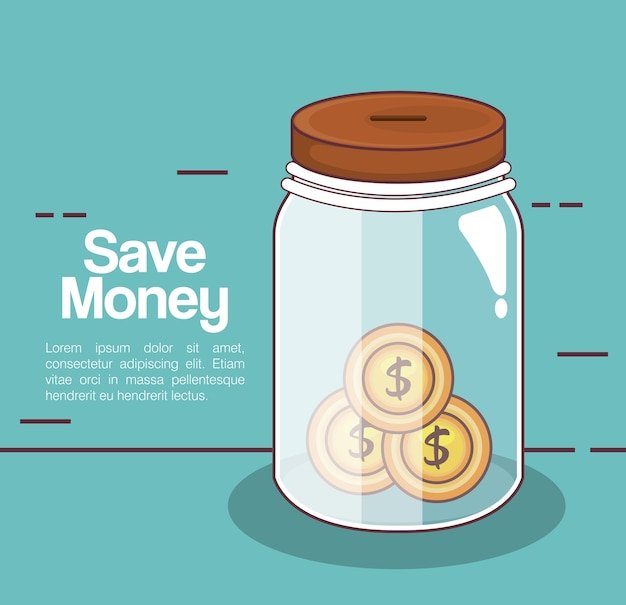 Save money jar icon