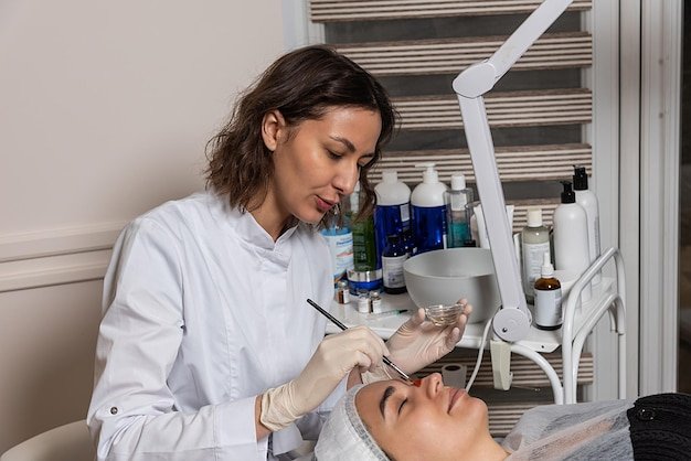 Skin care clinic doctor examination