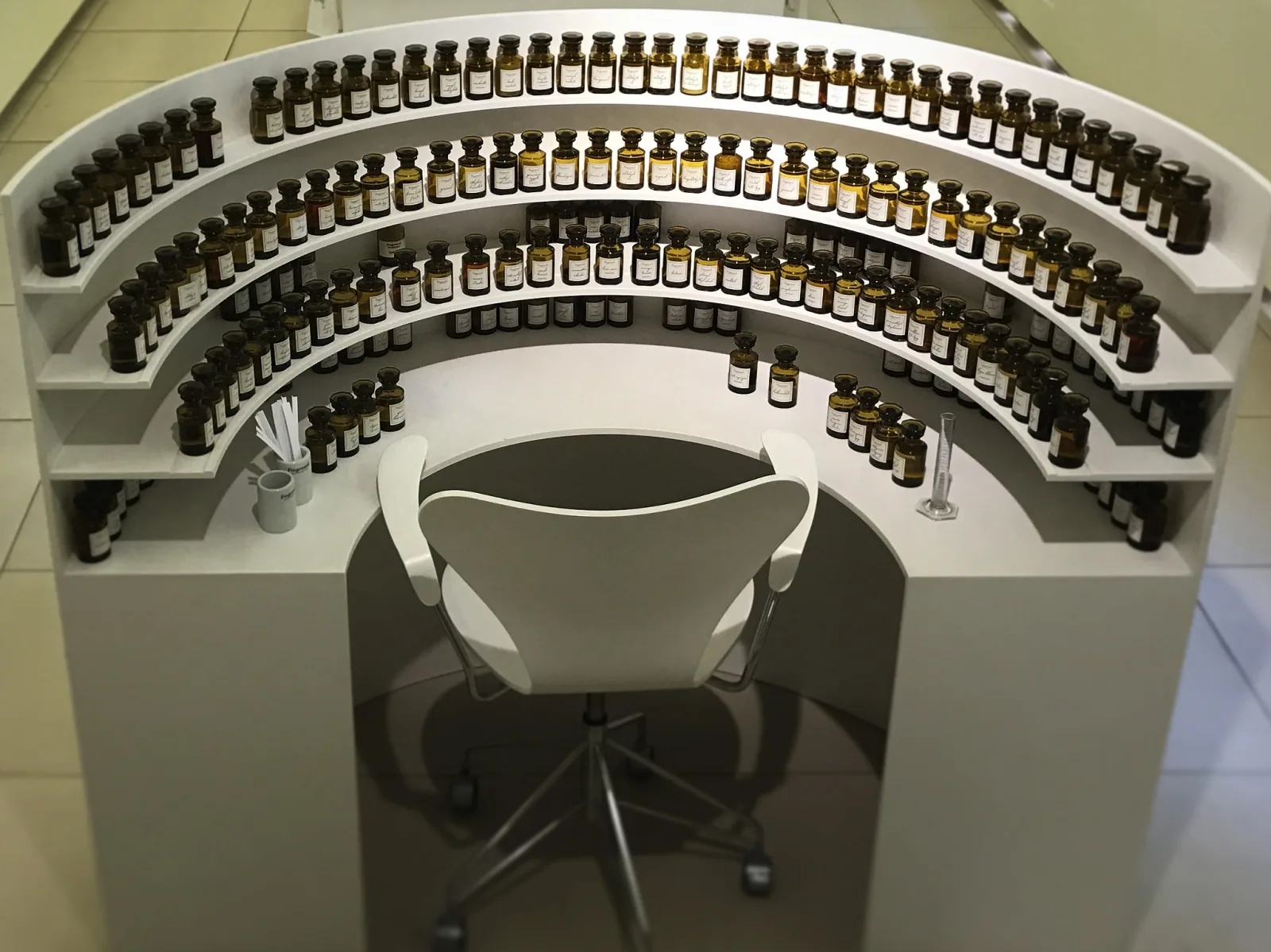 
500px provided description: A "perfume organ", where perfumers play around with hundreds of essences, in Grasse at Fragonard perfume company [#perfume ,#fragrance ,#essences ,#France ,#Grasse ,#Essential oil ,#perfumers ,#perfume organ]