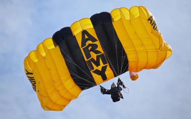 zespół army parachute, spadochron, skydive, drużyna, niebieska armia
