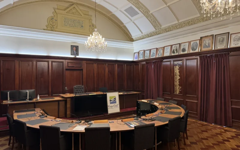 The council chambers is the primary meeting room in Maryborough City Hall.